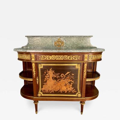 Jean Henri Riesener A FRENCH LOUIS XVI STYLE ORMOLU MOUNTED CONSOLE DESSERTE