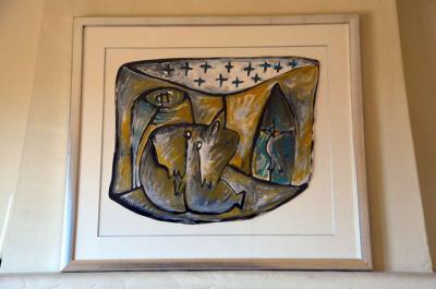 Jean Jacques Blot Framed Gouache on Paper by Jean Jacques Blot