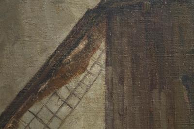 Jean Joseph Allaert Windmill in Flanders Large Oil on Canvas Belgium 1900