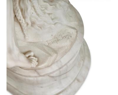 Jean Joseph Jacquet An Exceptional White Marble Figural Sculpture Clock A Nubian Slaying The Lion 