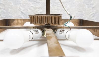 Jean Karajian Bronze Alabaster Custom Chandelier