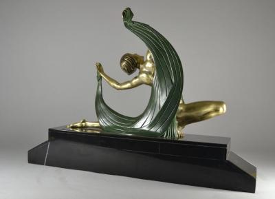 Jean Lormier Large Art Deco Bronze Dancer by Jean Lormier Art Deco Collection