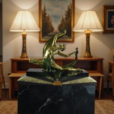 Jean Lormier Large Art Deco Bronze Dancer by Jean Lormier Art Deco Collection