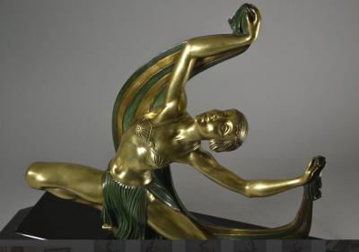 Jean Lormier Large Art Deco Bronze Dancer by Jean Lormier Art Deco Collection