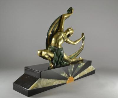 Jean Lormier Large Art Deco Bronze Dancer by Jean Lormier Art Deco Collection