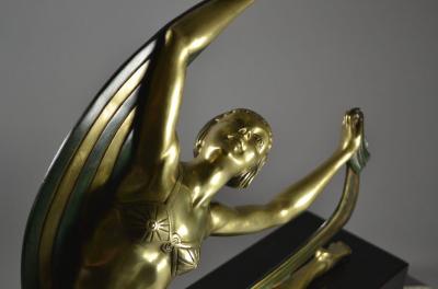 Jean Lormier Large Art Deco Bronze Dancer by Jean Lormier Art Deco Collection