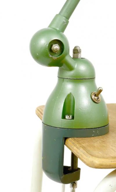 Jean Louis Domecq Two Matching Jean Louis Domecq for Jielde Lyon Industrial Clamp Lamps 1950s