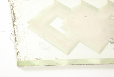 Jean Luce Jean Luce Glass Mirrored Tray Geometric Design France c 1930 s signed JL