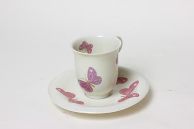 Jean Luce Set of 5 Demitasse Porcelain Cups and Saucers by Jean Luce 1940s France