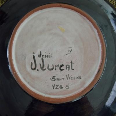 Jean Lurcat Jean Lurcat glazed ceramic plate Sant Vincens 1950s