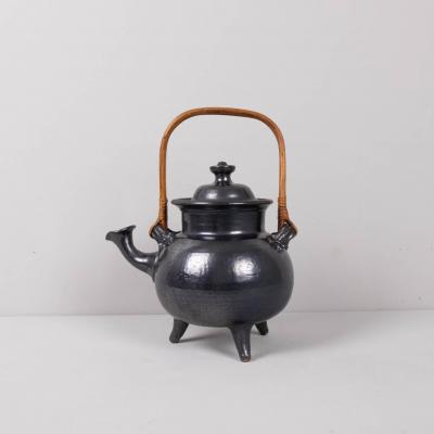 Jean Marais Large Jean Marais teapot black enamelled ceramic France