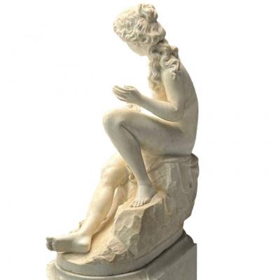 Jean Marie Boucher Venus and Cupid Marble Statue White Marble Romantic 1910