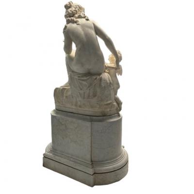 Jean Marie Boucher Venus and Cupid Marble Statue White Marble Romantic 1910
