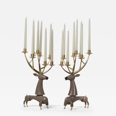 Jean Marie Fiori Deer Candelabra