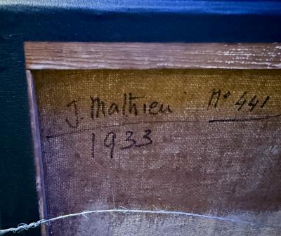 Jean Mathieu Le Collier d A cha by Jean Mathieu 1933 Oil on Burlap