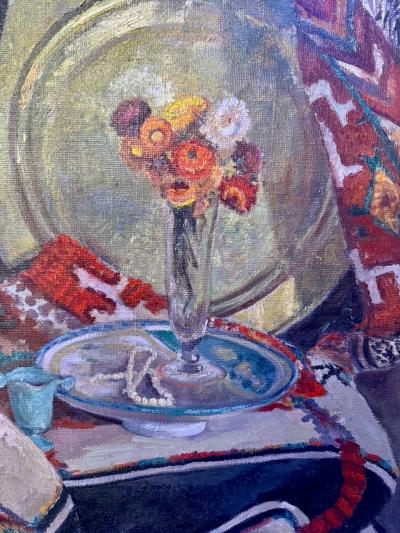 Jean Mathieu Le Collier d A cha by Jean Mathieu 1933 Oil on Burlap