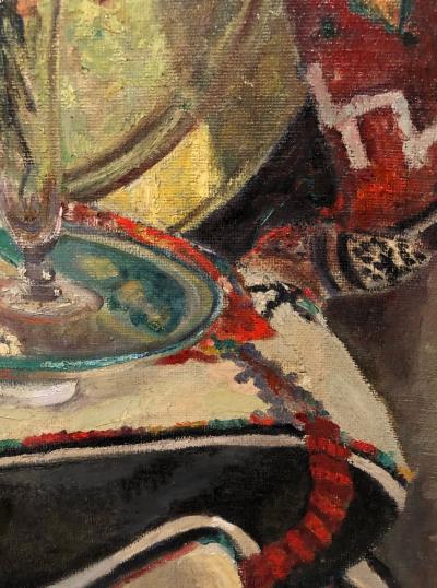 Jean Mathieu Le Collier d A cha by Jean Mathieu 1933 Oil on Burlap