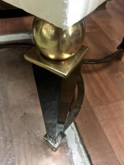 Jean Maurice Rothschild J M Rotchild Chicest Pair of High Back Pair of Chair with Iron and Bronze Detail