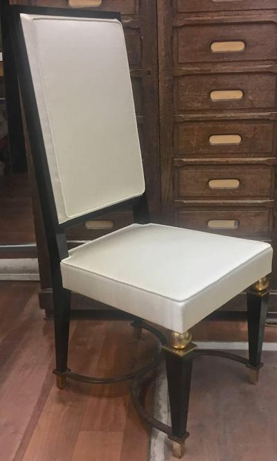 Jean Maurice Rothschild J M Rotchild Chicest Pair of High Back Pair of Chair with Iron and Bronze Detail