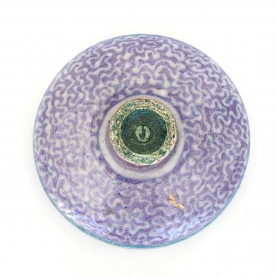 Jean Mayodon Jean Mayodon French Art Deco Ceramic Dish Four Gazelles Glazed Rose and Black