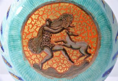 Jean Mayodon Rare Art Deco Period Ceramic Moon Flask by Jean Mayodon
