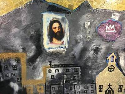 Jean Michel Basquiat Modern Painting in the Manner of Jean Michel Basquiat circa 1980