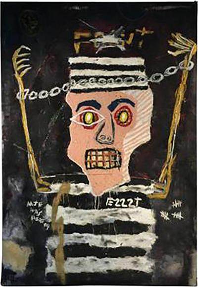 Jean Michel Basquiat Modernistic Painting after Jean Michel Basquiat circa 1980