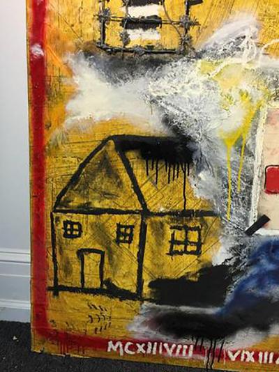 Jean Michel Basquiat Modernistic Painting in the manner of Jean Michel Basquiat circa 1980