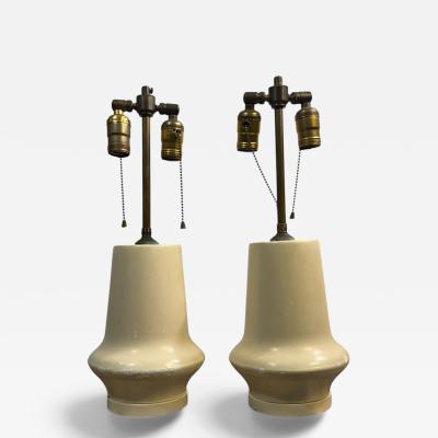 Jean Michel Frank 1940S MODERNIST WHITE PLASTER LAMPS BY JEAN MICHEL FRANK