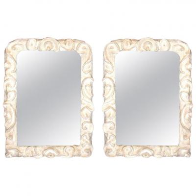 Jean Michel Frank 2 French Mid Century Modern Plaster Mirrors Style Giacometti Jean Michel Frank