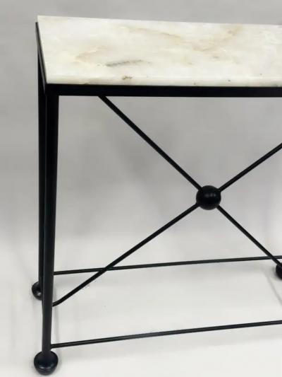 Jean Michel Frank 2 French Modern Neoclassical Rock Crystal Iron Consoles Jean Michel Frank