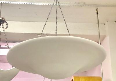 Jean Michel Frank 2 French Plaster Chandelier Pendants in Style of Giacometti Jean Michel Frank