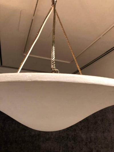 Jean Michel Frank 2 French Plaster Chandelier Pendants in Style of Giacometti Jean Michel Frank