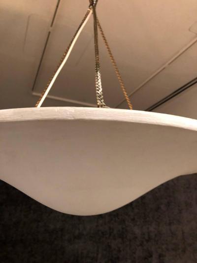 Jean Michel Frank 2 French Plaster Chandelier Pendants in Style of Giacometti Jean Michel Frank