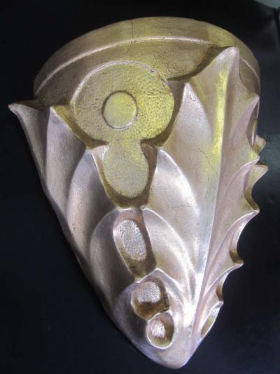 Jean Michel Frank 2 Pairs French Gilt Terracotta Sconces Giacometti Jean Michel Frank