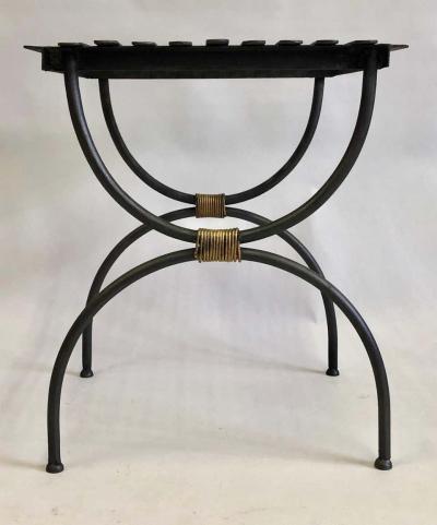 Jean Michel Frank 2 Pairs French Modern Neoclassical Iron Bench Luggage Racks Jean Michel Frank