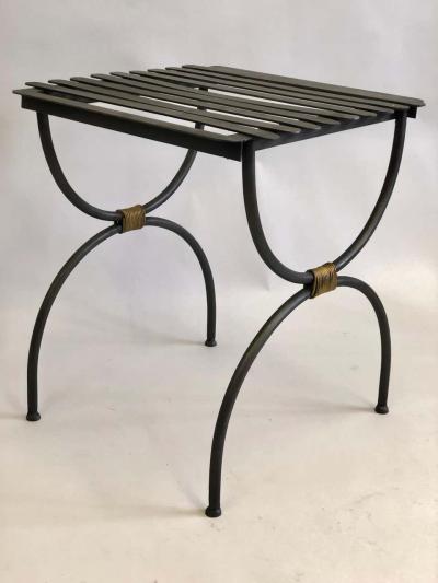 Jean Michel Frank 2 Pairs French Modern Neoclassical Iron Bench Luggage Racks Jean Michel Frank
