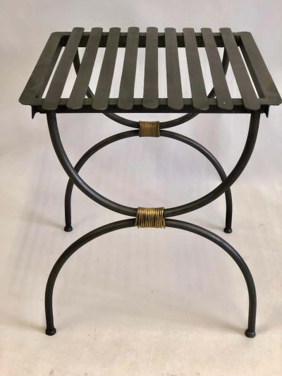 Jean Michel Frank 2 Pairs French Modern Neoclassical Iron Bench Luggage Racks Jean Michel Frank