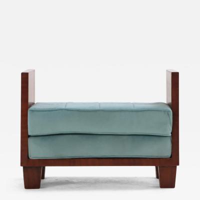 Jean Michel Frank A Jean Michel Frank style straw marquetry upholstered bench Contemporary 