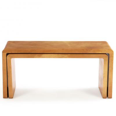 Jean Michel Frank A Nesting Set of Two Parchment Coffee Tables in the manner of Jean Michel Frank