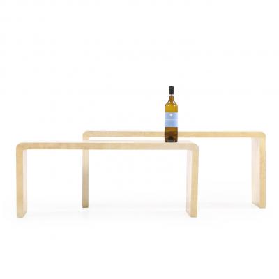 Jean Michel Frank A Nesting Set of Two Pergamino Parchment Covered Coffee Tables 
