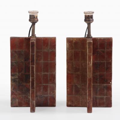 Jean Michel Frank A Pair of Mica Covered Table Lamps in the Manner of Jean Michel Frank 
