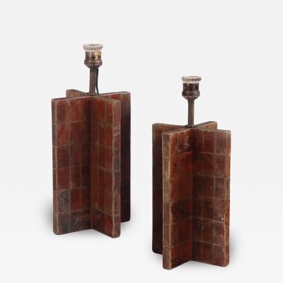 Jean Michel Frank A Pair of Mica Covered Table Lamps in the Manner of Jean Michel Frank 