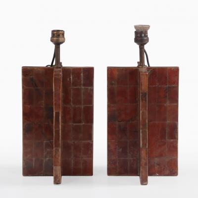 Jean Michel Frank A Pair of Mica Covered Table Lamps in the manner of Jean Michel Frank 