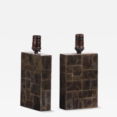 Jean Michel Frank A Pair of Mica Veneered Table Lamps in the manner of Jean Michel Frank