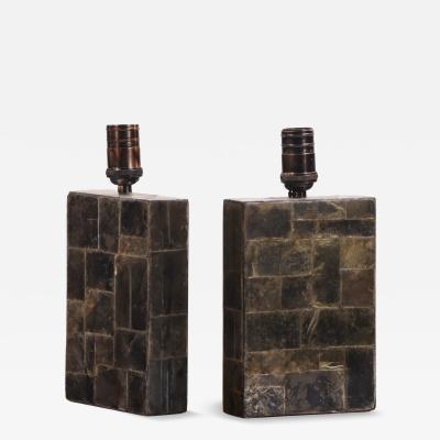 Jean Michel Frank A Pair of Mica Veneered Table Lamps in the manner of Jean Michel Frank
