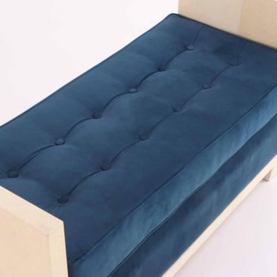 Jean Michel Frank A large parchment covered upholstered bench in the manner of Jean Michel Frank 