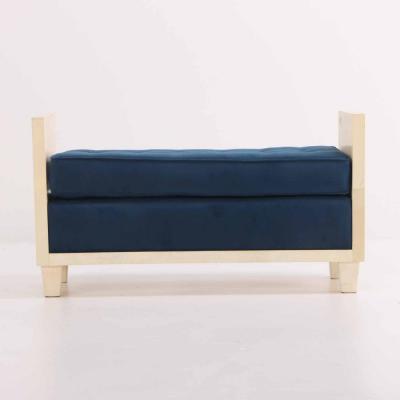 Jean Michel Frank A large parchment covered upholstered bench in the manner of Jean Michel Frank 