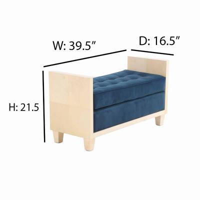 Jean Michel Frank A large parchment covered upholstered bench in the manner of Jean Michel Frank 