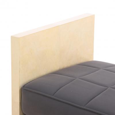 Jean Michel Frank A pair of large parchment covered upholstered benches 